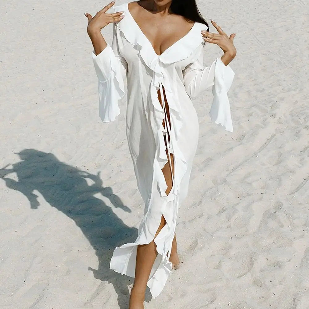 Seabreeze Deep V Beach Dress