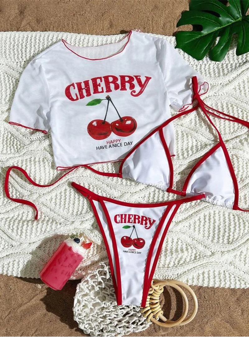 Cherry Printed Bikini Set