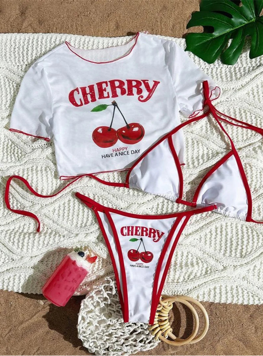 Cherry Printed Bikini Set