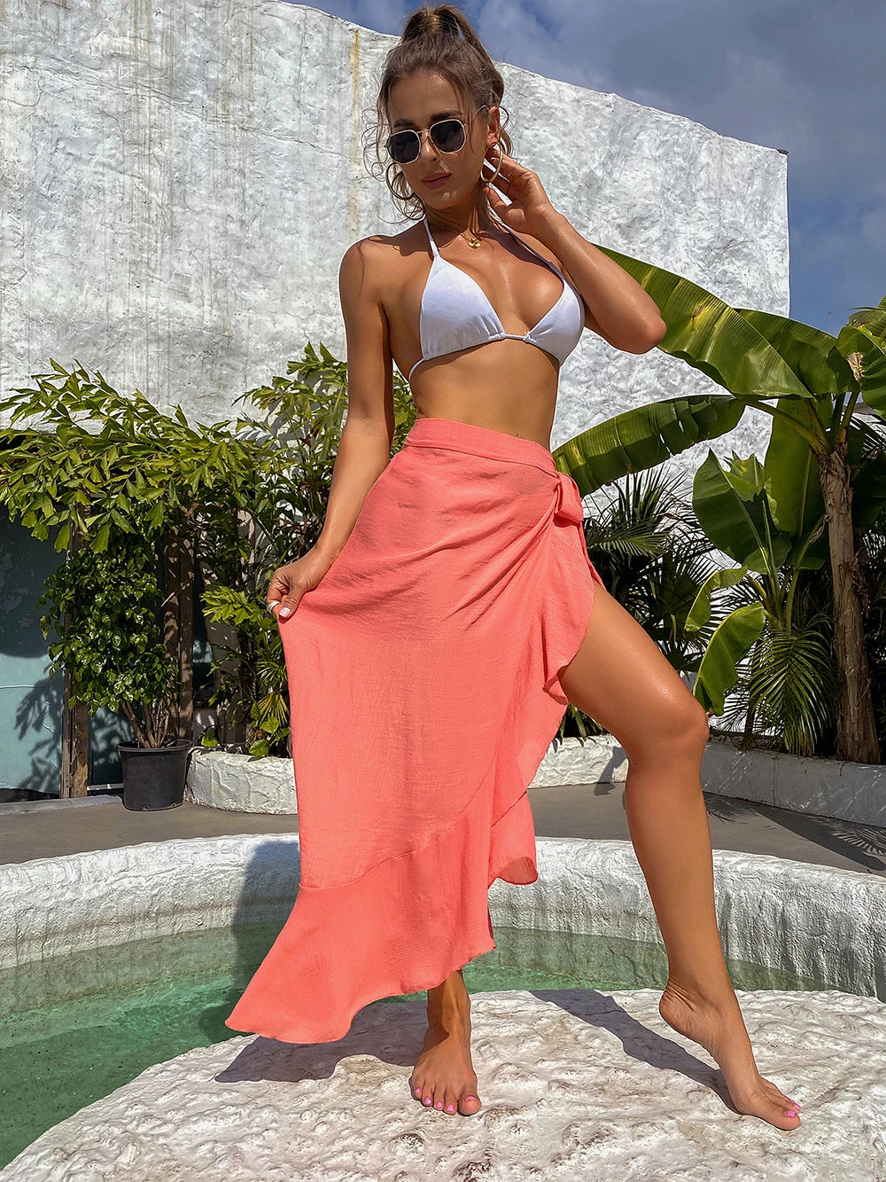 Drift Mesh Tie-Waist Cover-Up