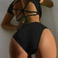 Coastal Neon High-Waist Bikini Set