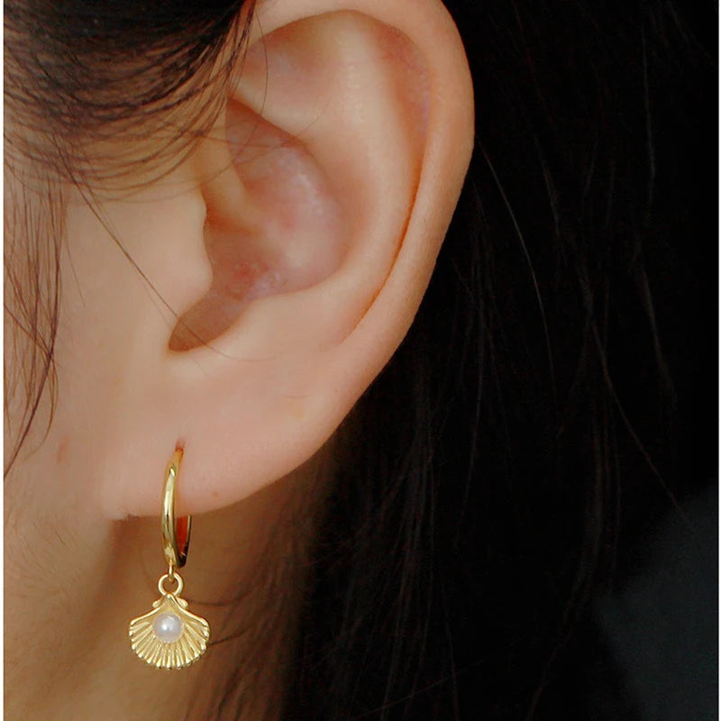 Seashell Spark Drop Earrings