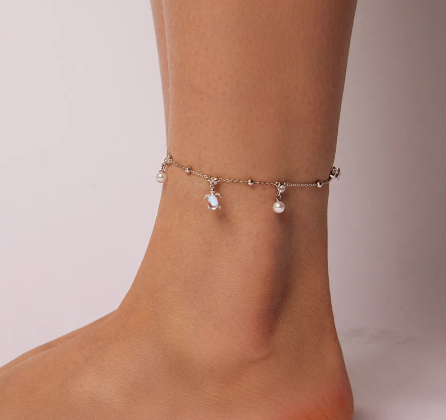 Tide Turtle Sparkle Anklet