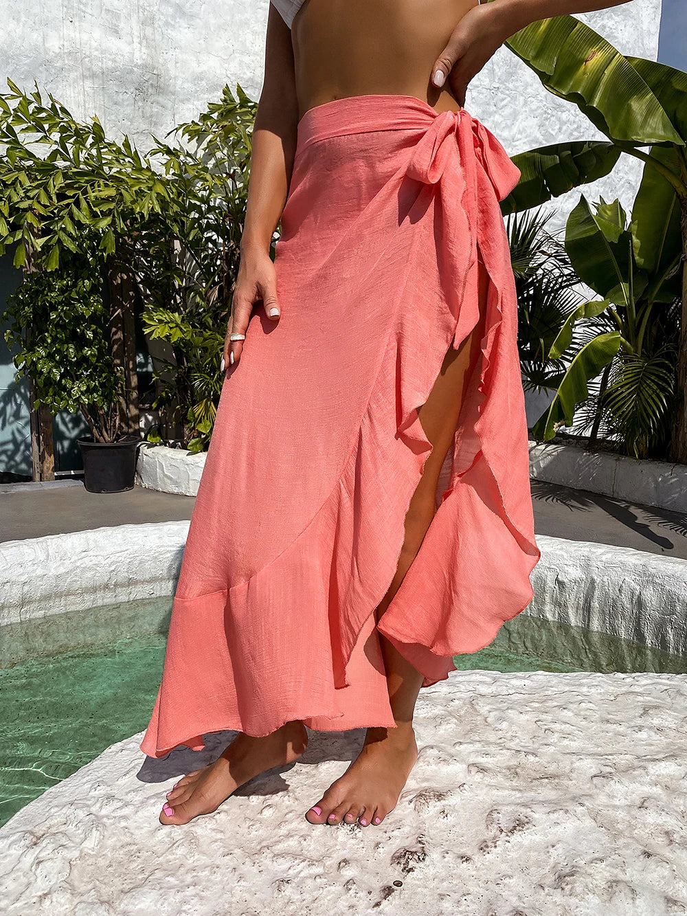 Drift Mesh Tie-Waist Cover-Up