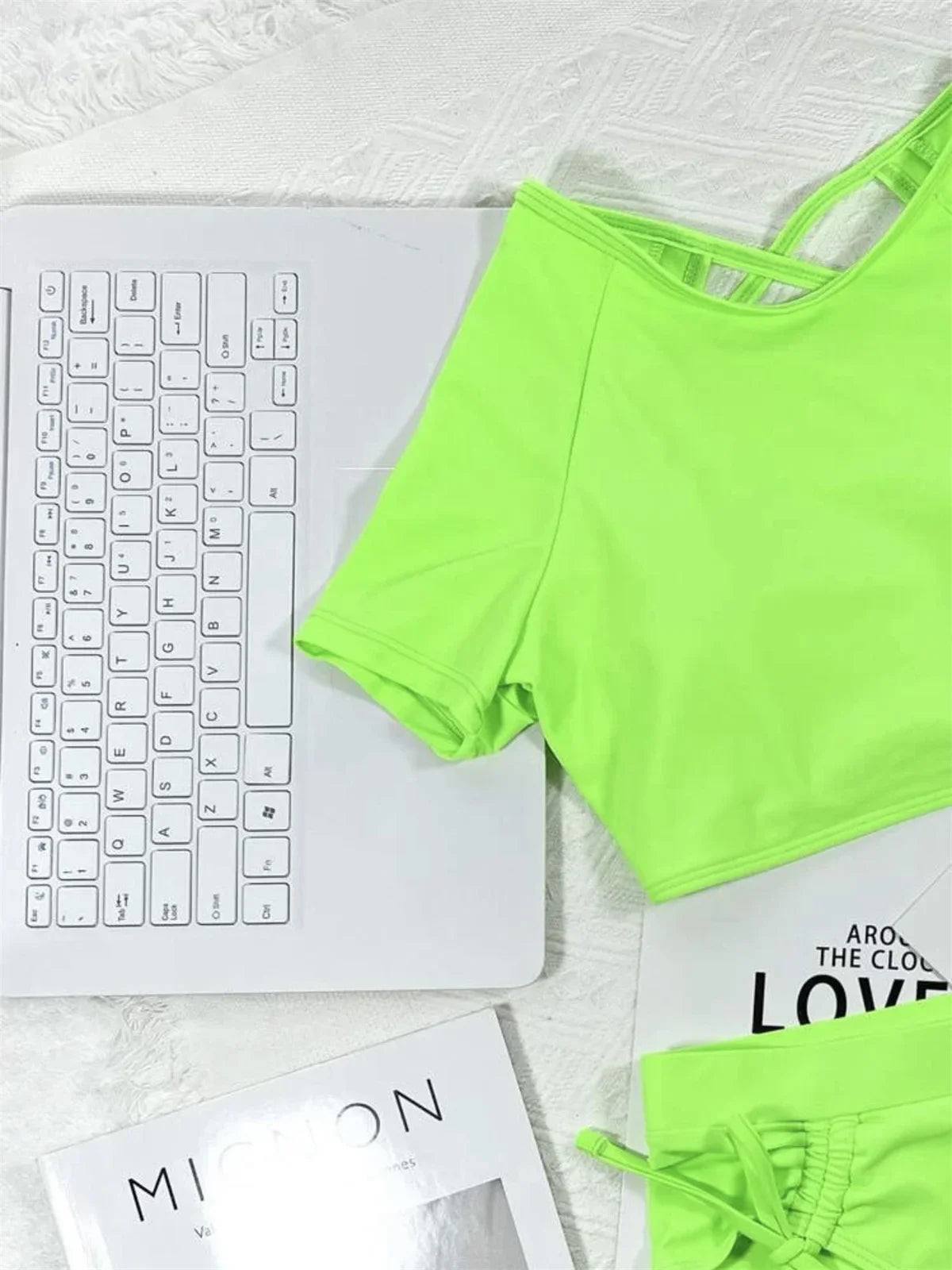 Coastal Neon High-Waist Bikini Set