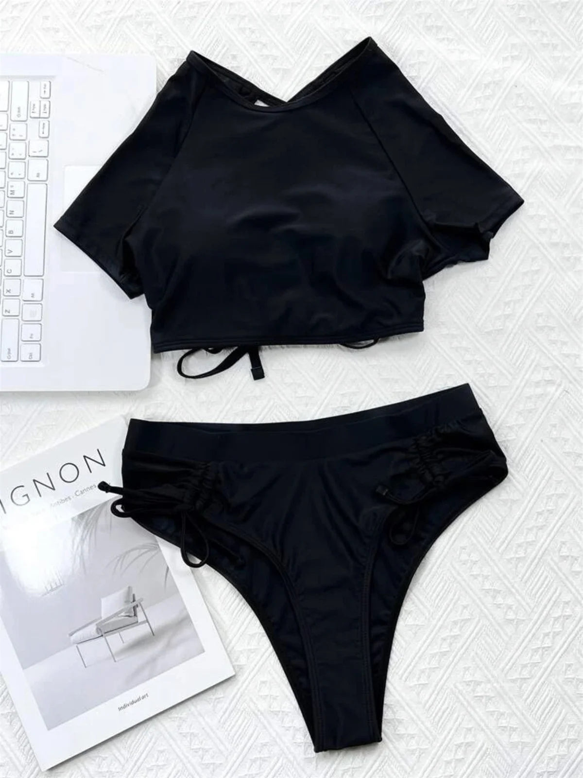 Coastal Neon High-Waist Bikini Set
